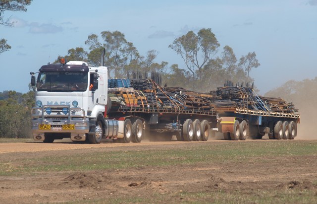 Delivering reinforcing steel for two turbine foundations.